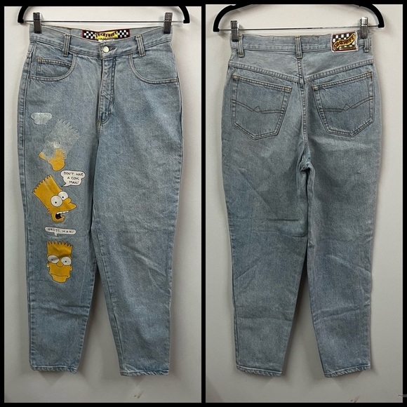Vintage Stickshift Jou Jou Bart Simpson Jeans - Picture 1 of 13